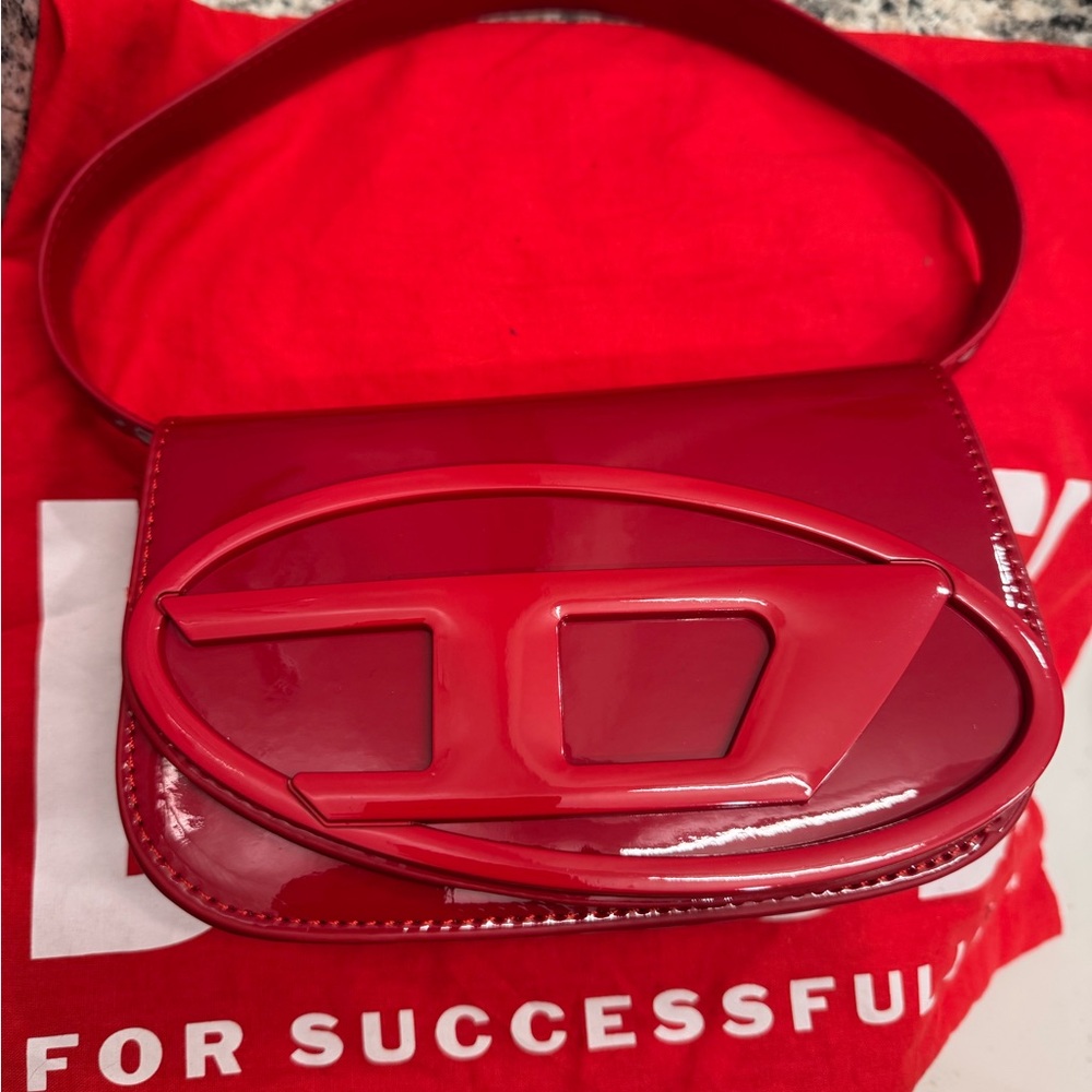 Diesel 1DR Shoulder Bag Red on Red